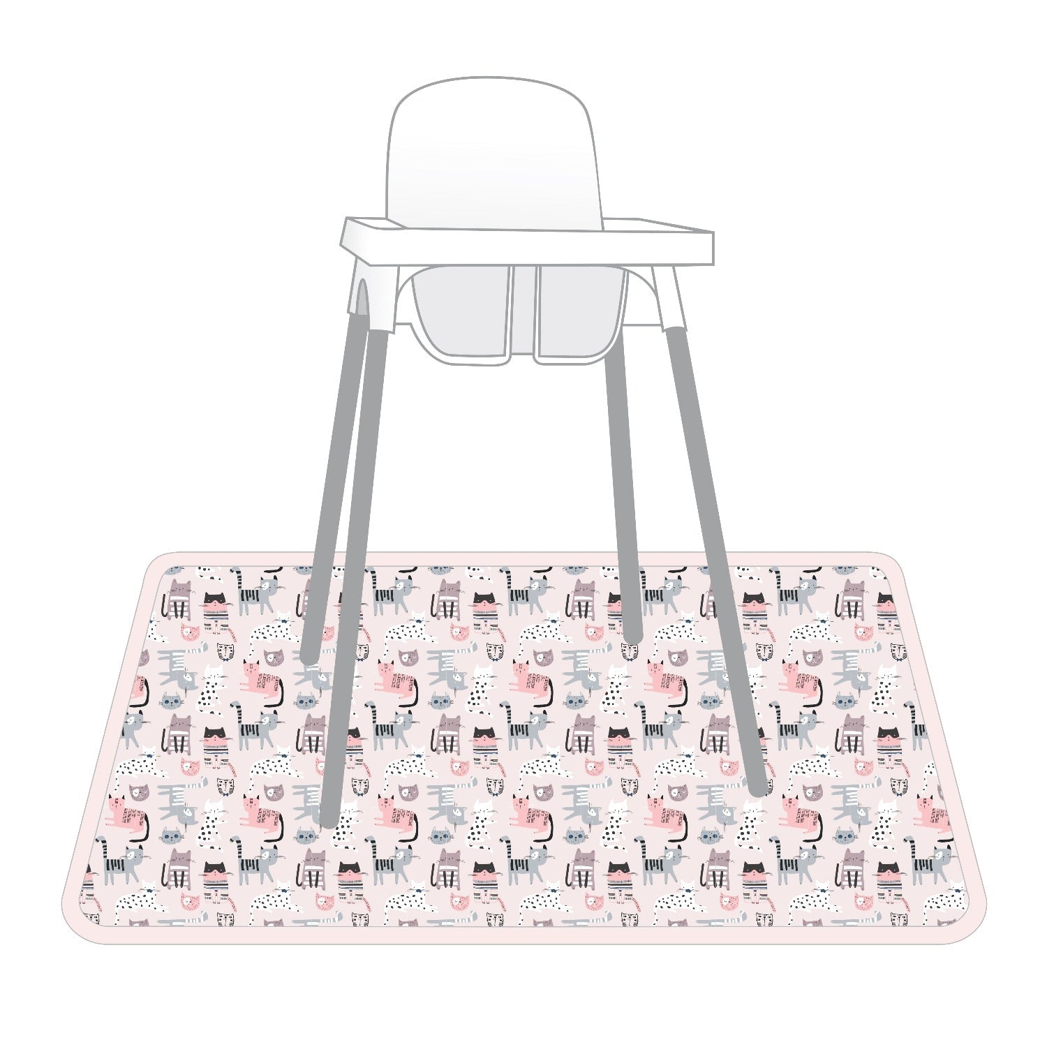 Kitty Splash Mat - A Waterproof Catch-All for Highchair Spills and More!  BapronBaby