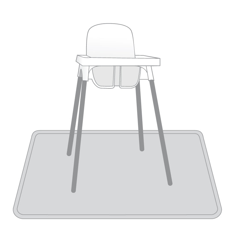 Solid Light Gray Minimalist Splash Mat - A Waterproof Catch-All for Highchair Spills and More!  BapronBaby