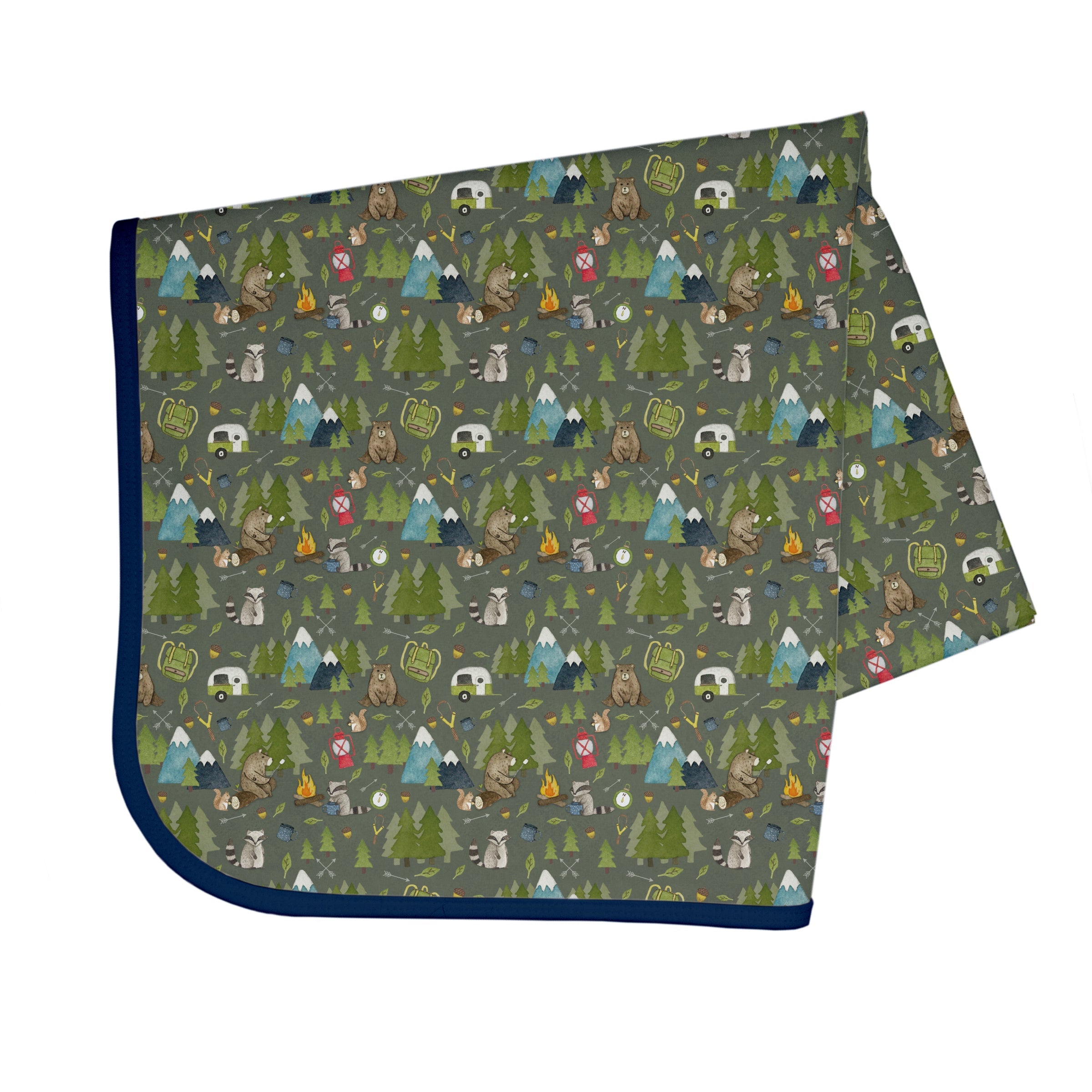 Camping Bears Splash Mat - A Waterproof Catch-All for Highchair Spills and More! BapronBaby