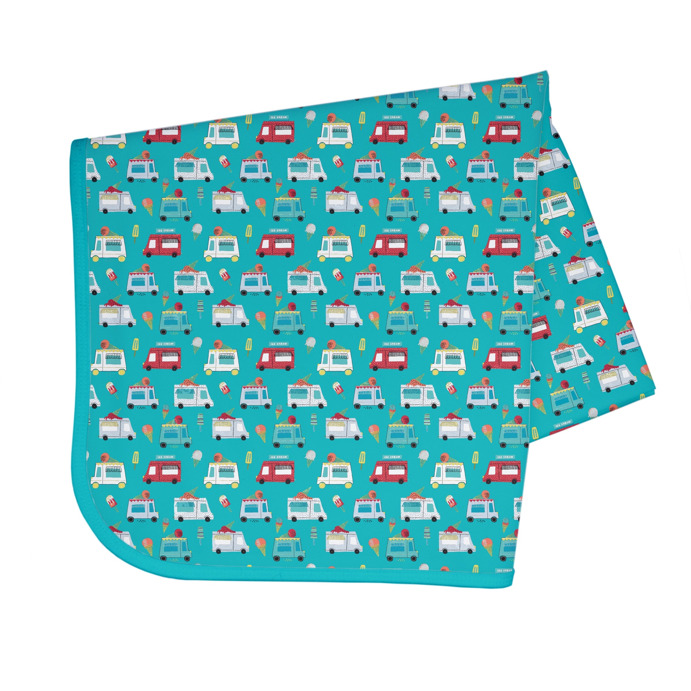 Ice Cream Truck Splash Mat - A Waterproof Catch-All for Highchair Spills and More! BapronBaby