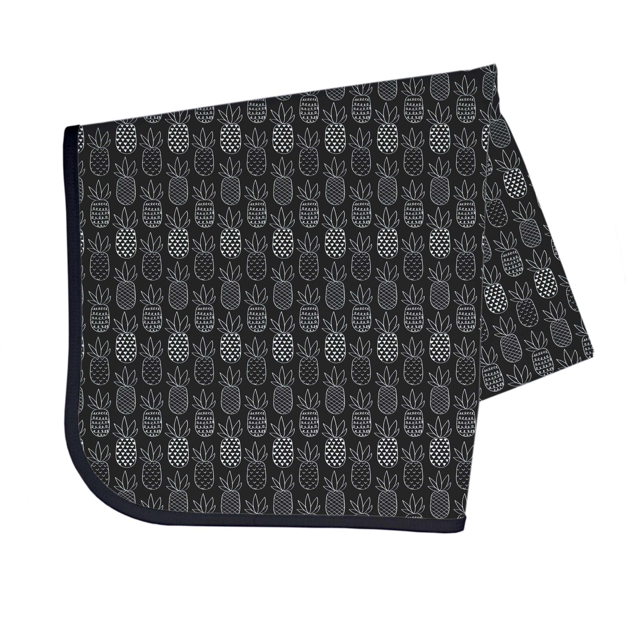 Pineapple Monochrome Splash Mat - A Waterproof Catch-All for Highchair Spills and More! BapronBaby
