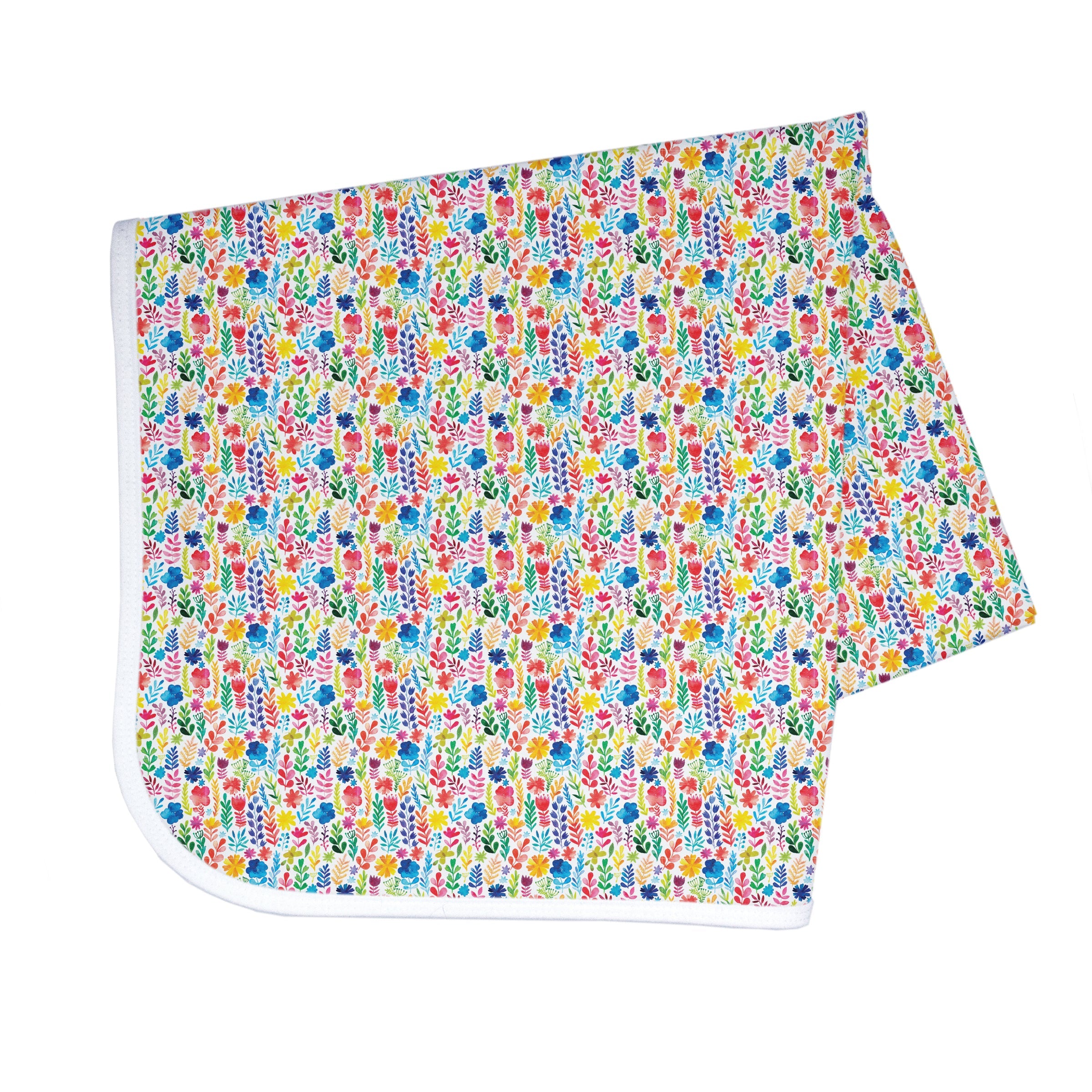 Rainbow Watercolor Floral Splash Mat - A Waterproof Catch-All for Highchair Spills and More! BapronBaby