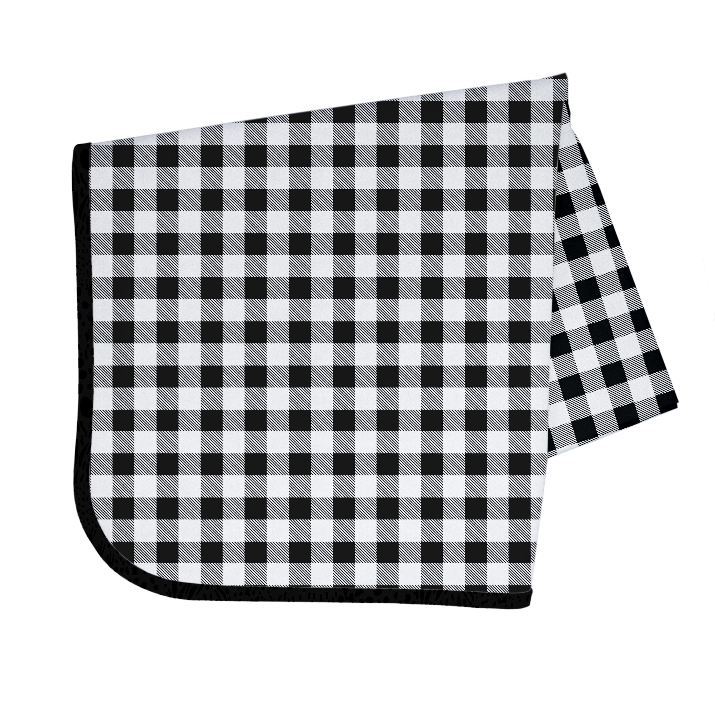 White Buffalo Plaid Splash Mat - A Waterproof Catch-All for Highchair Spills and More! BapronBaby