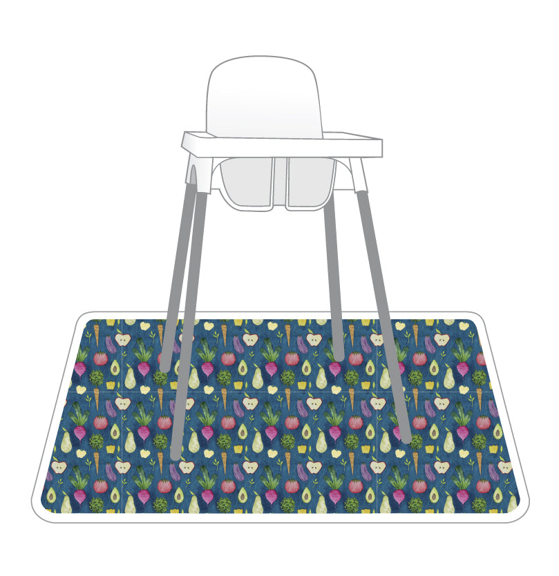 Organic Produce Splash Mat - A Waterproof Catch-All for Highchair Spills and More! BapronBaby