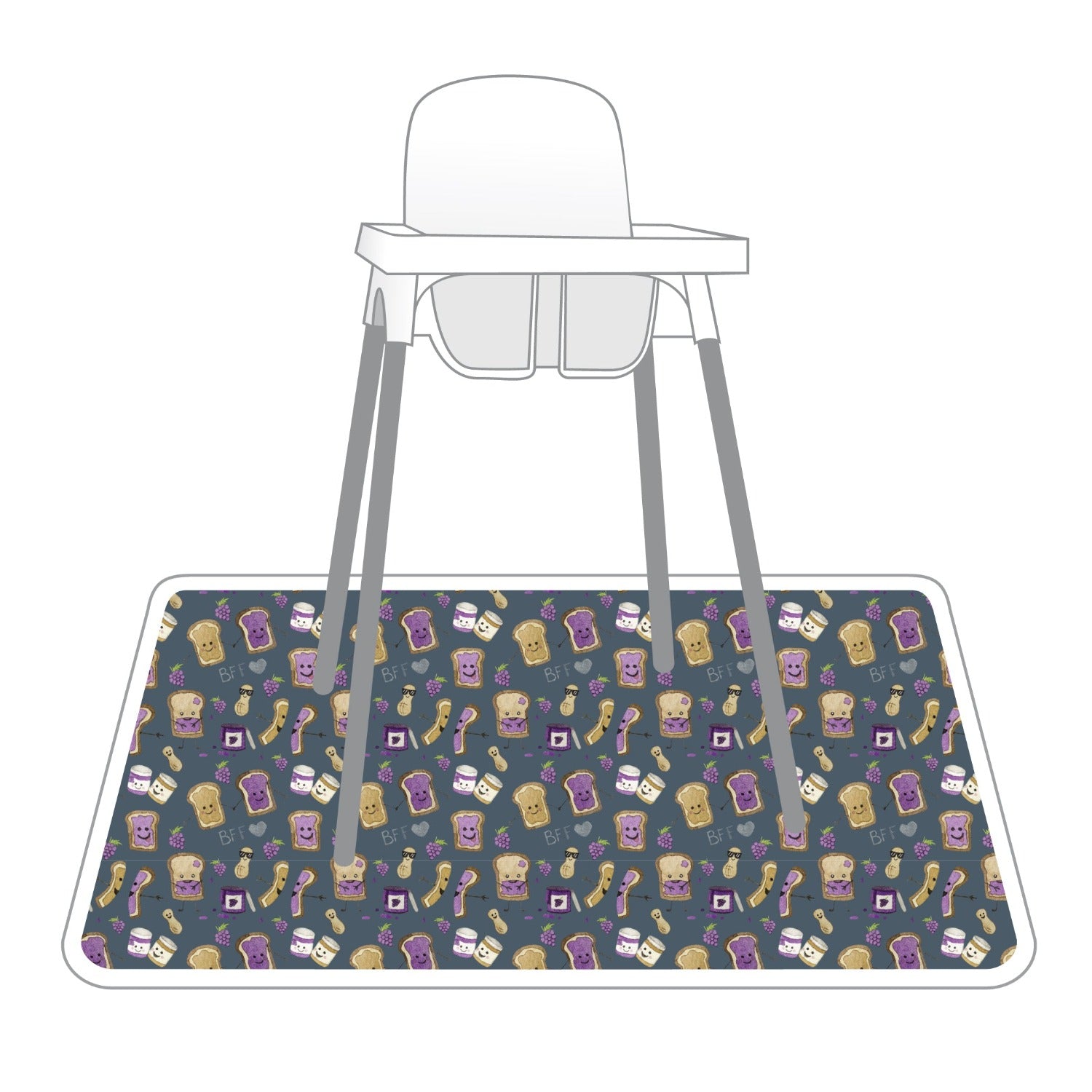 PBJ Pals Splash Mat - A Waterproof Catch-All for Highchair Spills and More!  BapronBaby