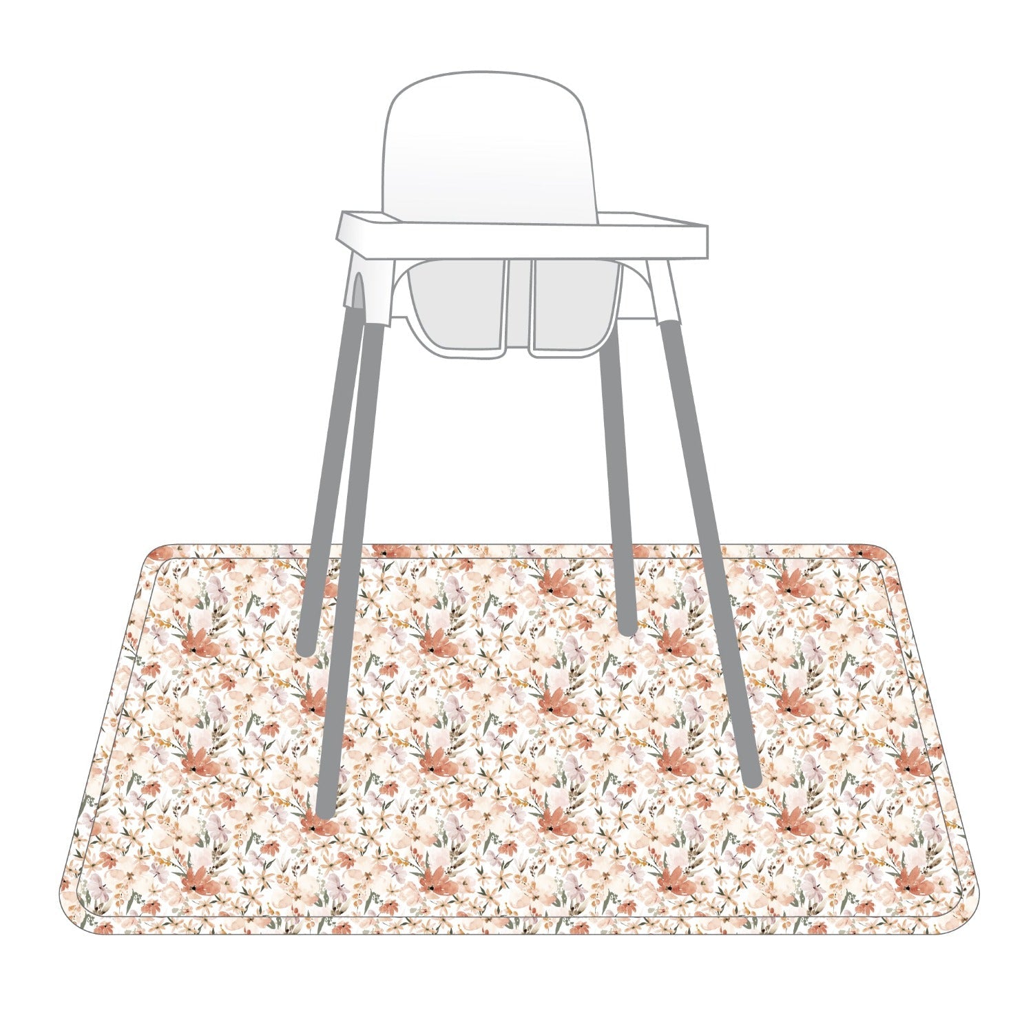 Peachy Dreams Splash Mat - A Waterproof Catch-All for Highchair Spills  BapronBaby