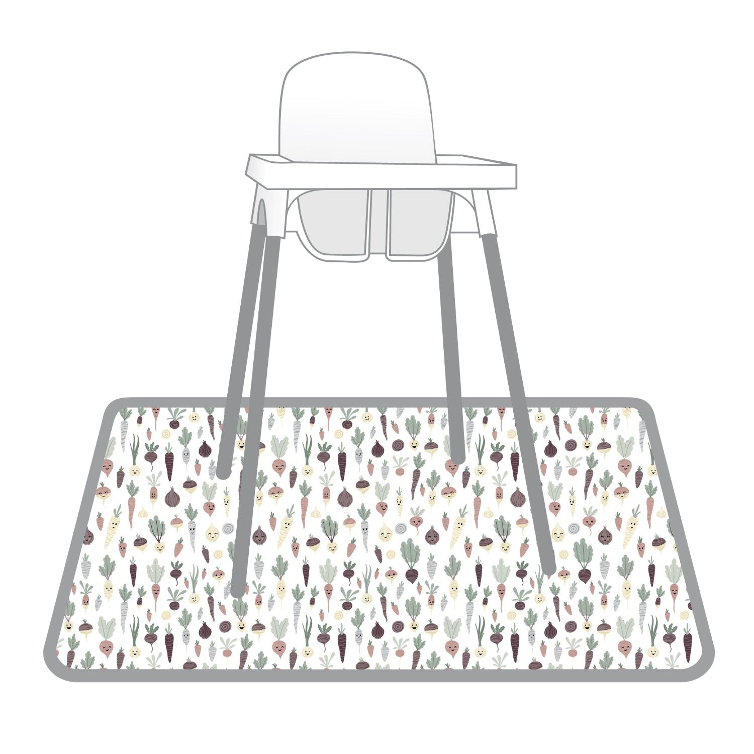 Root Veggies Splash Mat - A Waterproof Catch-All for Highchair Spills and More!  BapronBaby