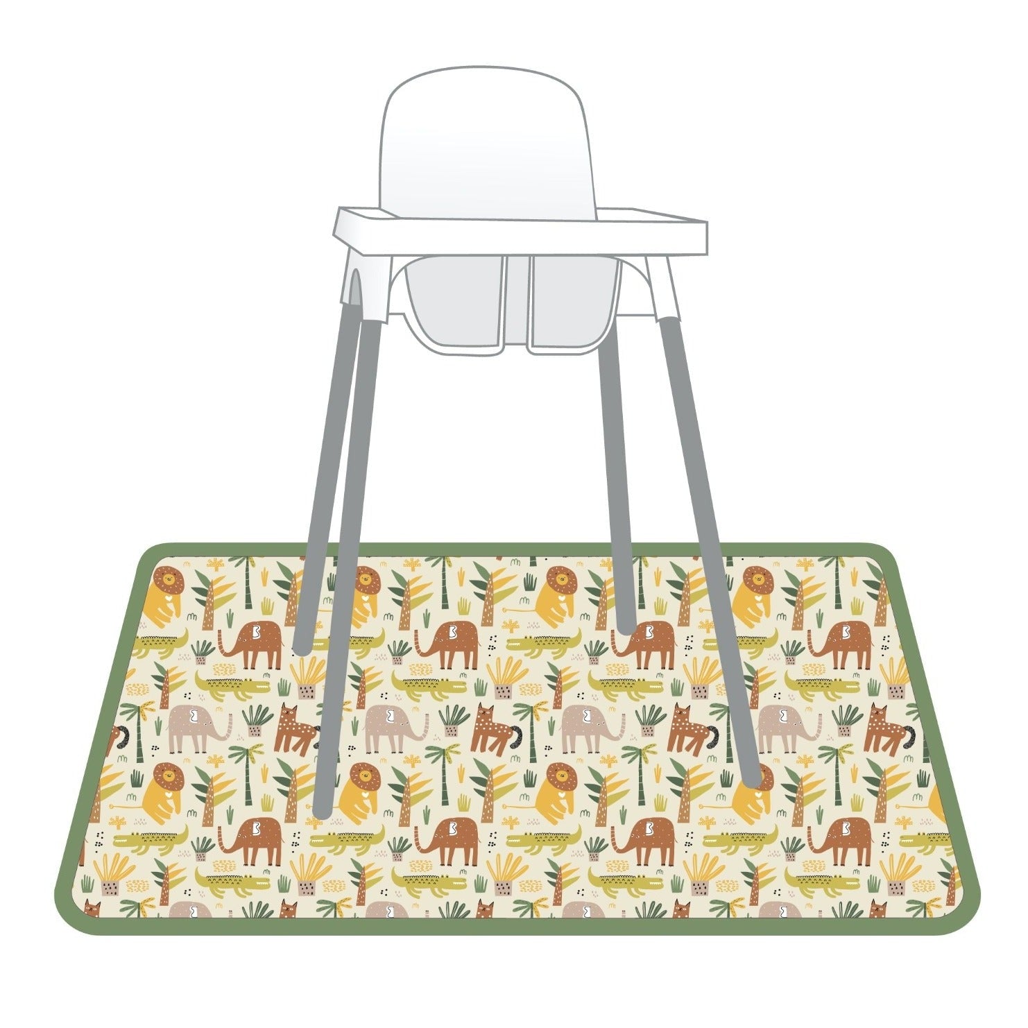 Safari Splash Mat - A Waterproof Catch-All for Highchair Spills and More!  BapronBaby