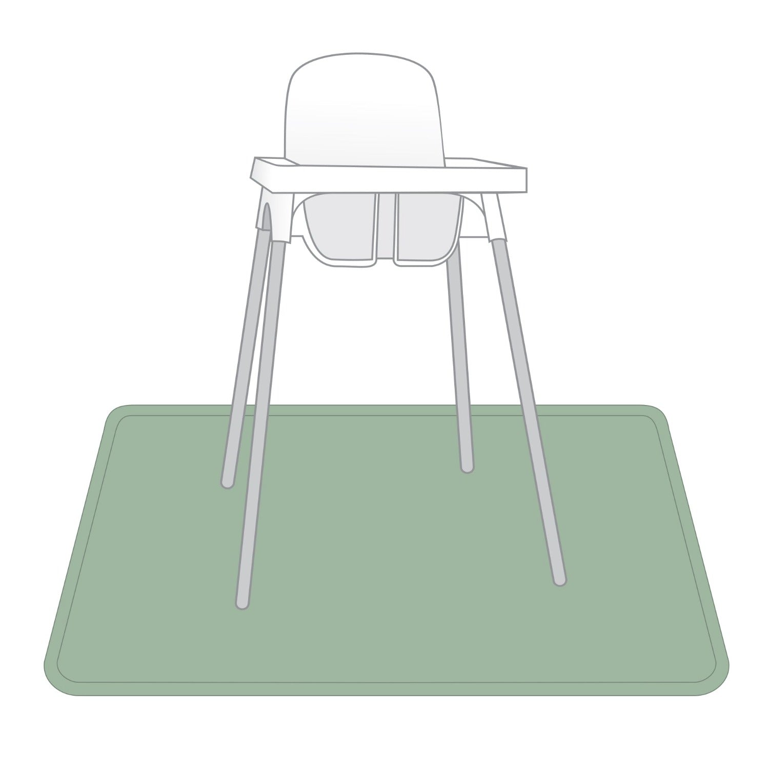 Solid Sage Minimalist Splash Mat - A Waterproof Catch-All for Highchair Spills and More!  BapronBaby