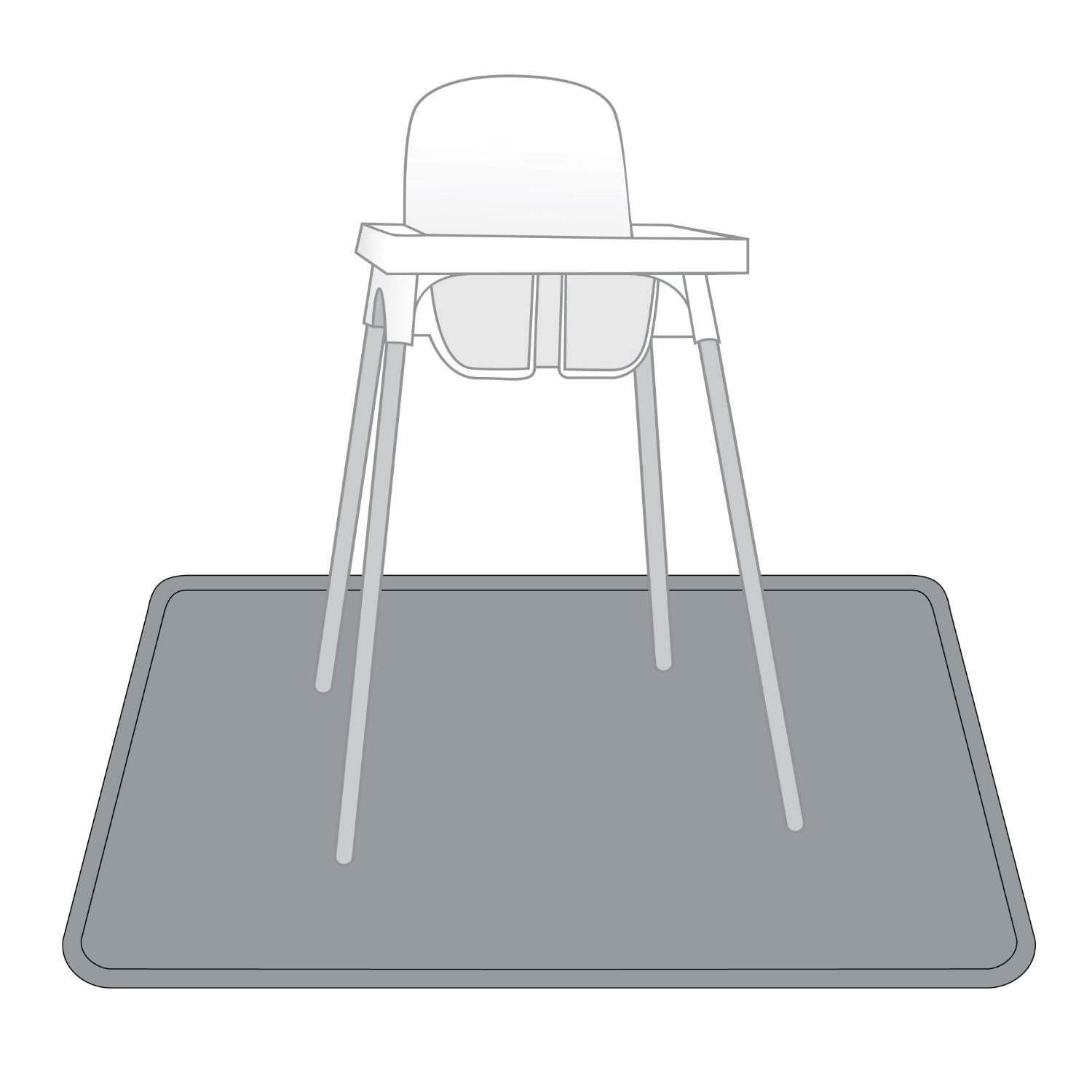 Solid Slate Minimalist Splash Mat - A Waterproof Catch-All for Highchair Spills and More!  BapronBaby