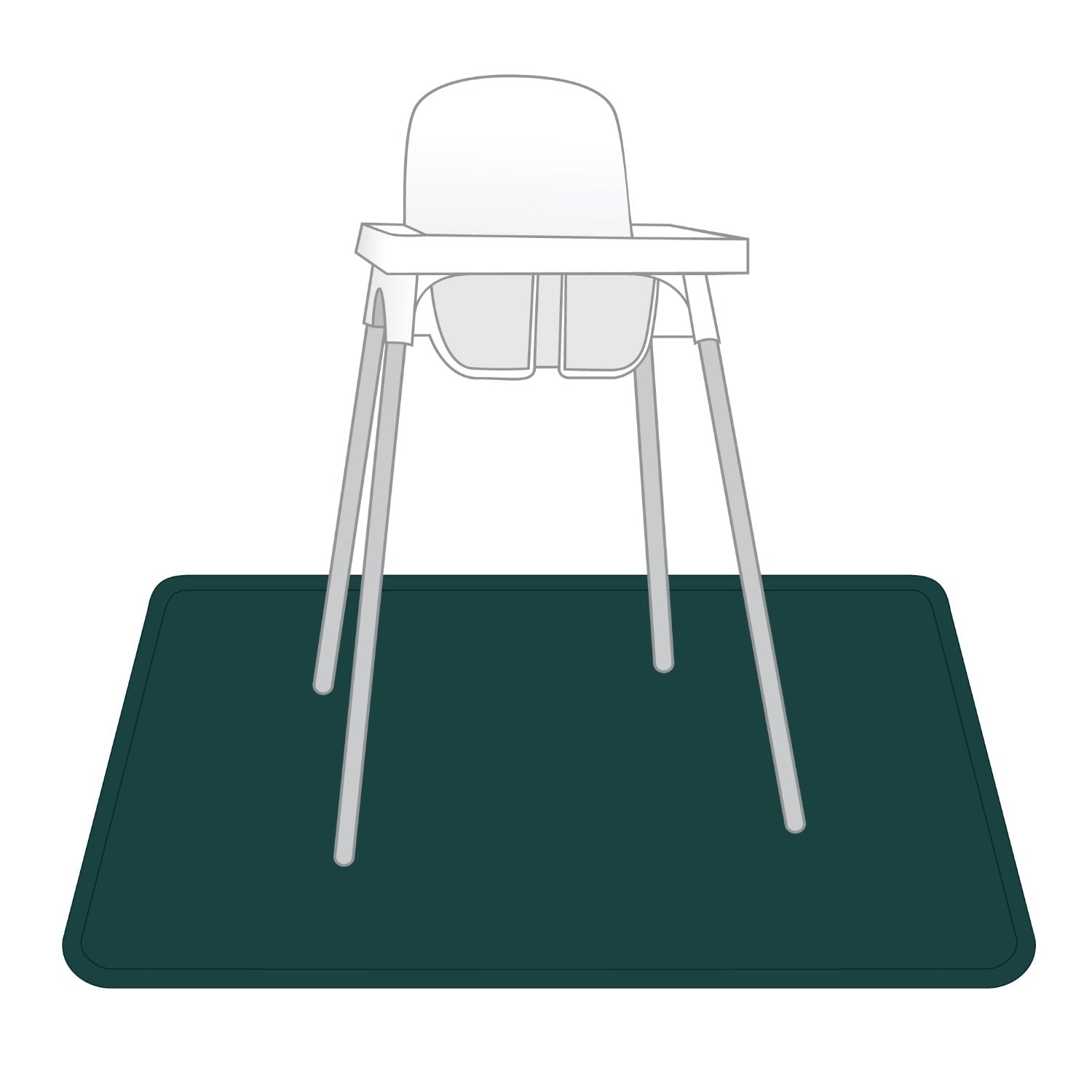 Solid Pine Minimalist Splash Mat - A Waterproof Catch-All for Highchair Spills and More!  BapronBaby