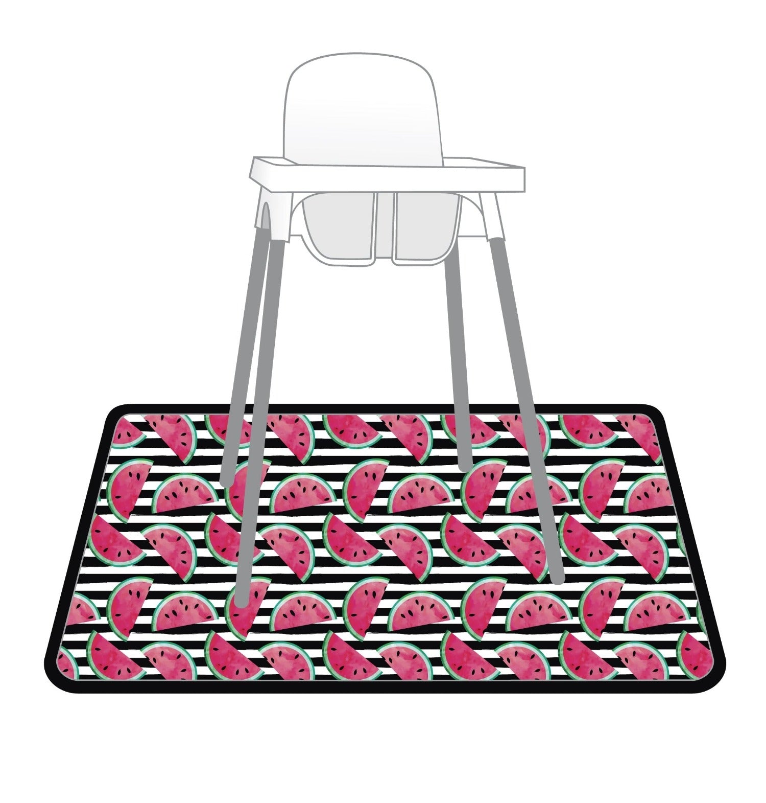 Summer Stripes - Watermelon - Splash Mat - A Waterproof Catch-All for Highchair Spills and More!  BapronBaby