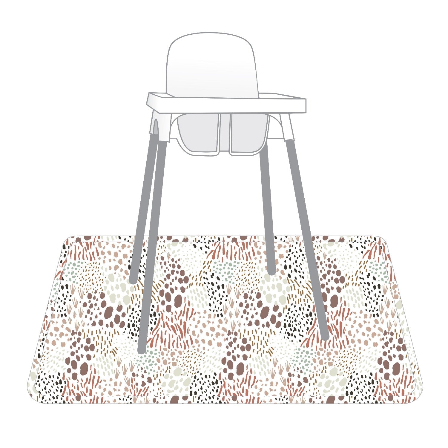 Wild Splash Mat - A Waterproof Catch-All for Highchair Spills and More!  BapronBaby