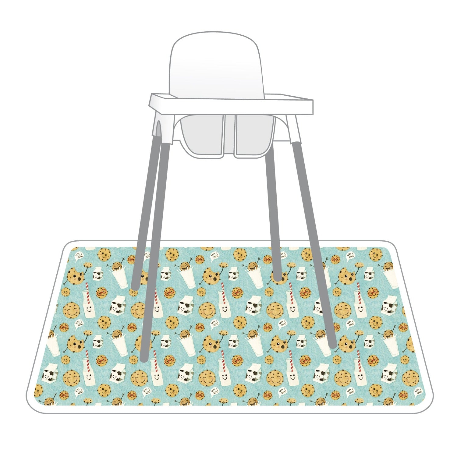 Cookies & Milk Splash Mat - A Waterproof Catch-All for Highchair Spills and More!  BapronBaby