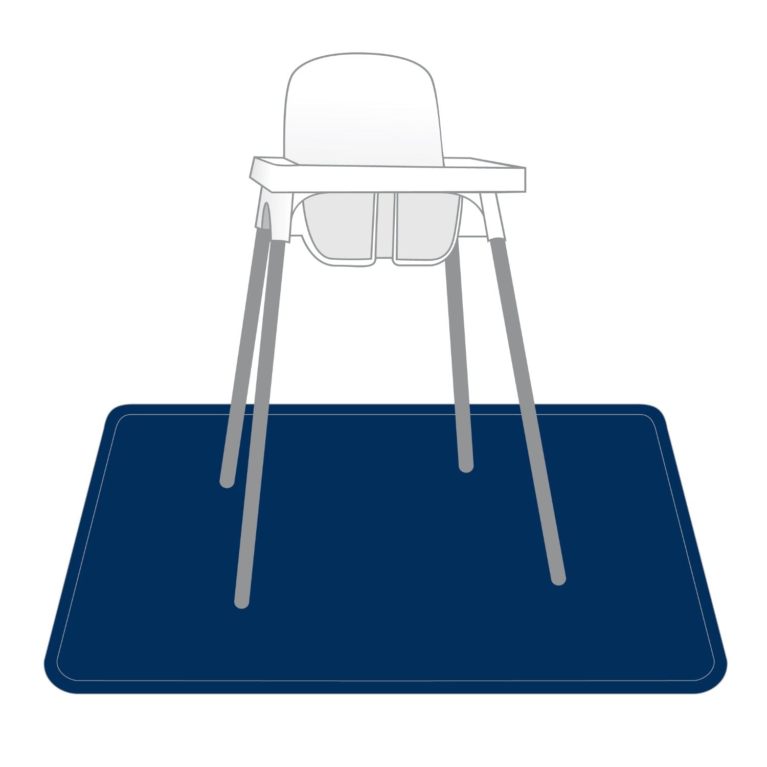 Solid Navy Minimalist Splash Mat - A Waterproof Catch-All for Highchair Spills and More!  BapronBaby