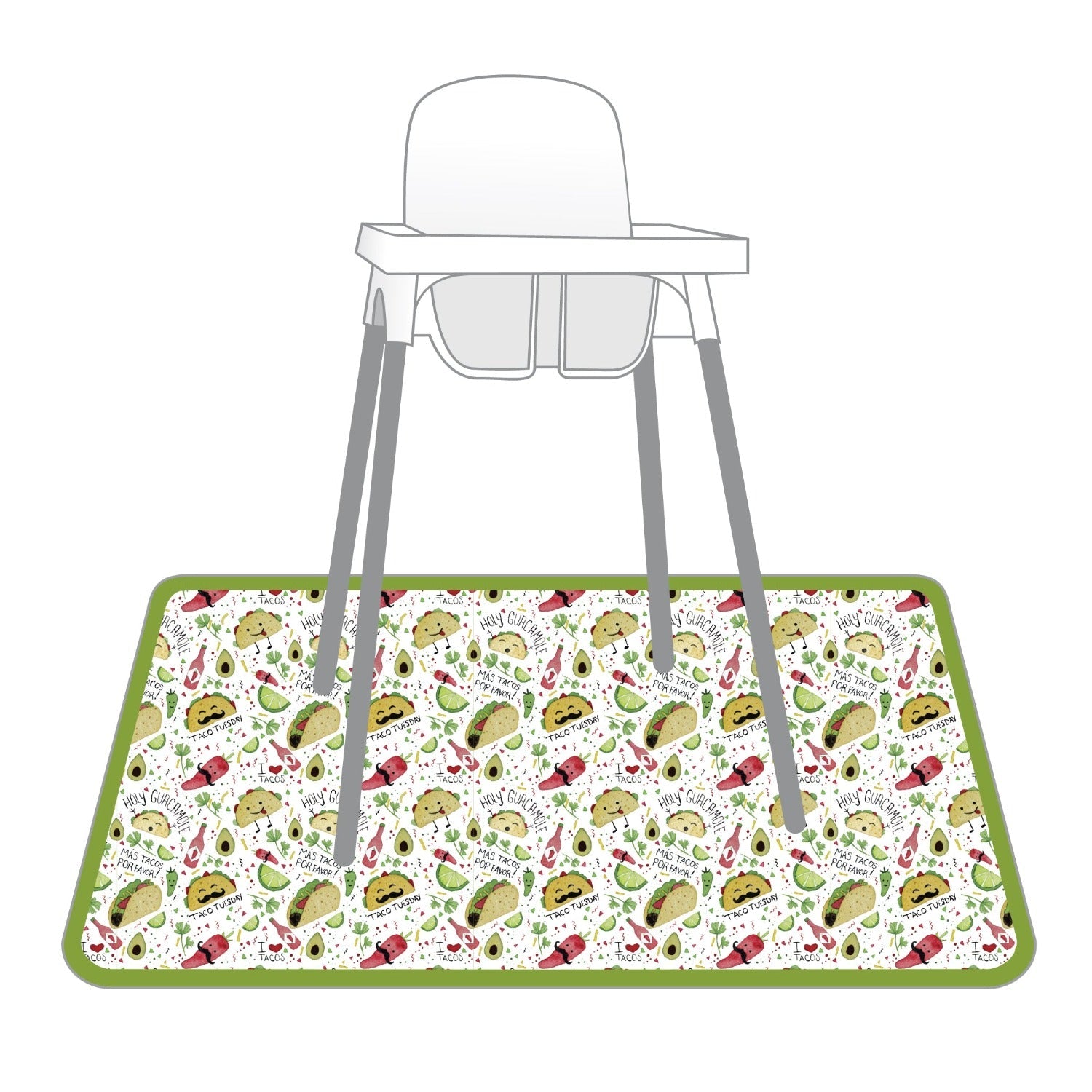 Taco Party Splash Mat - A Waterproof Catch-All for Highchair Spills and More!  BapronBaby