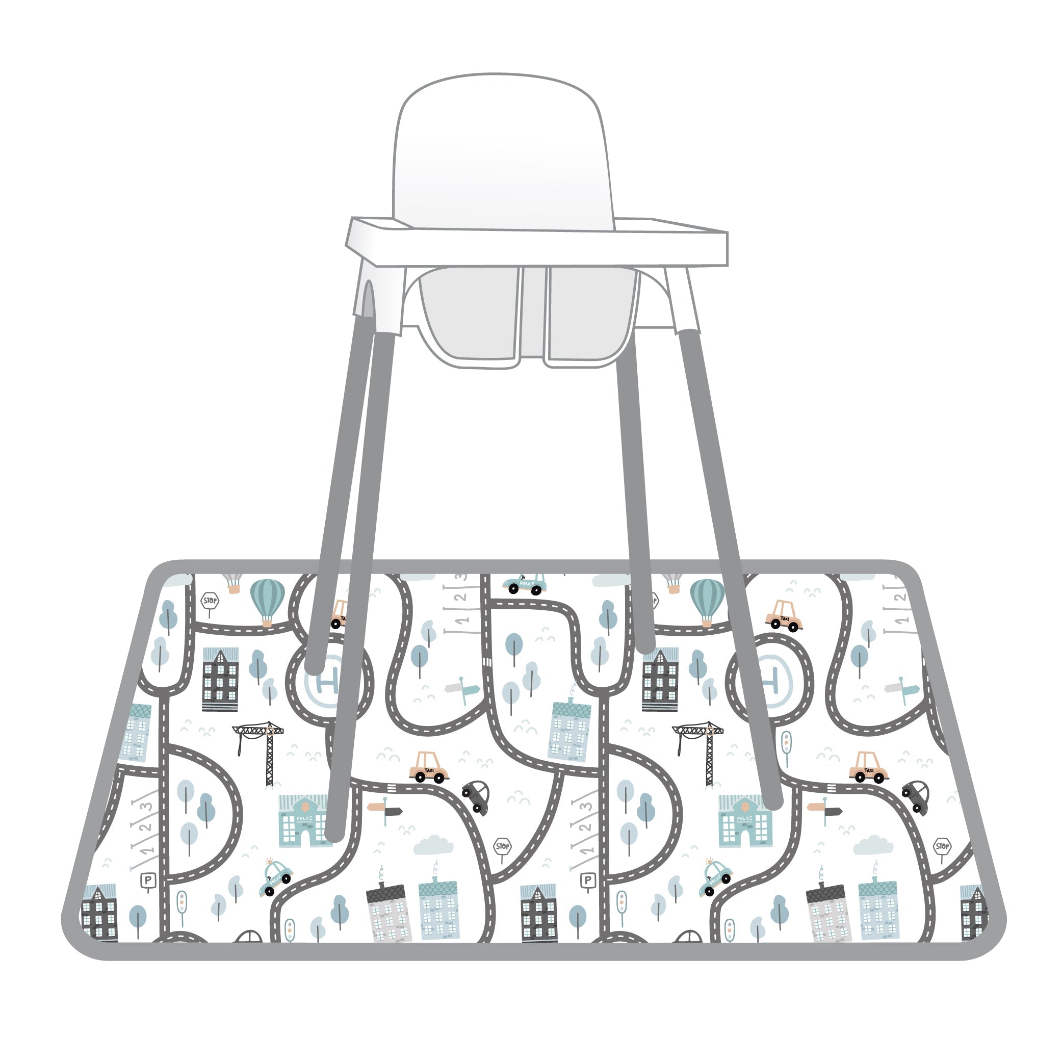 Tiny Town Splash Mat - A Waterproof Catch-All for Highchair Spills and More!  BapronBaby