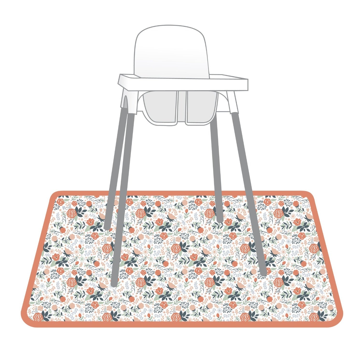 Vintage Rose Splash Mat - A Waterproof Catch-All for Highchair Spills and More!  BapronBaby