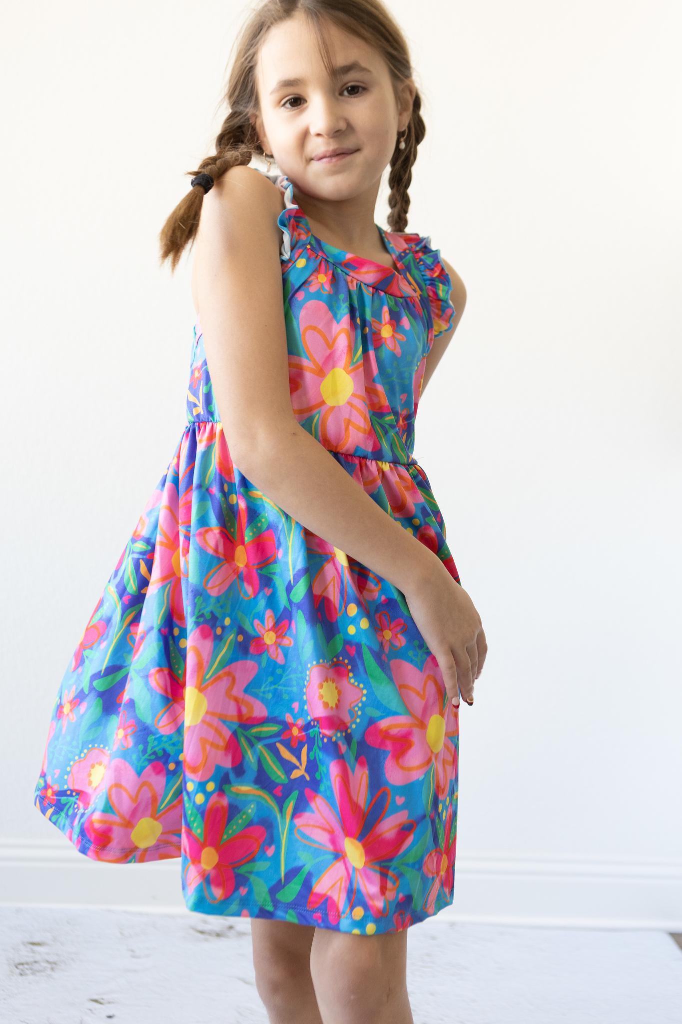 SALE Springing Around Ruffle Cross Back Dress
