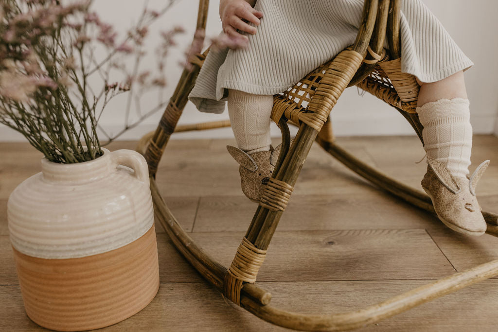 Flax Bunnies // Cute Critters Leather Shoes Baby and Toddler Bunny Baby Shoes Starry Knight Design