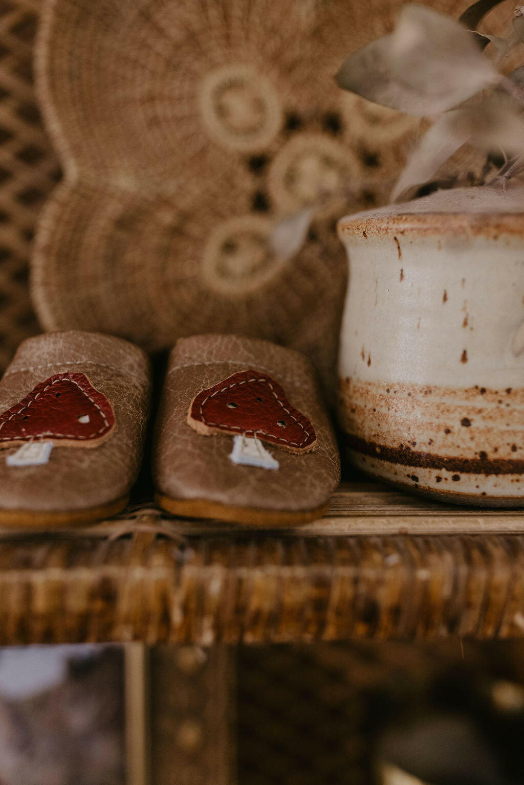 Mushrooms on Chai Leather Shoes Moccs Baby and Toddler Baby Shoes Starry Knight Design