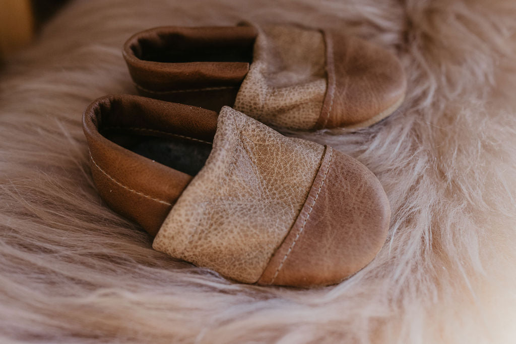 Wood/Latte Two Tone Loafers Shoes Baby and Toddler