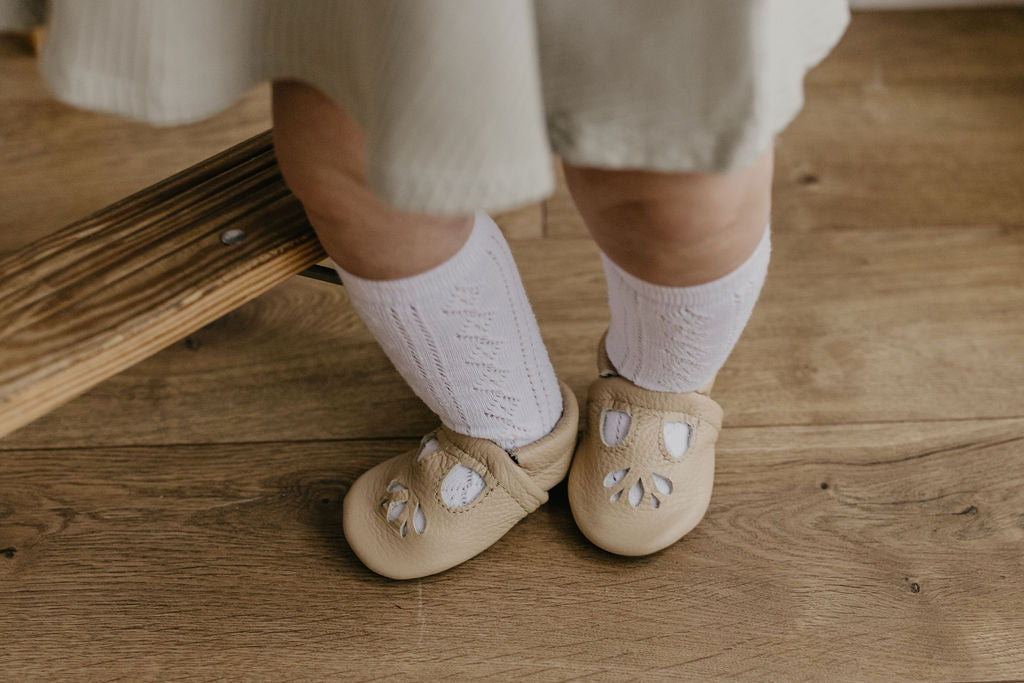 Flax LOTUS T-strap Shoes Baby and Toddler Baby Shoes Starry Knight Design