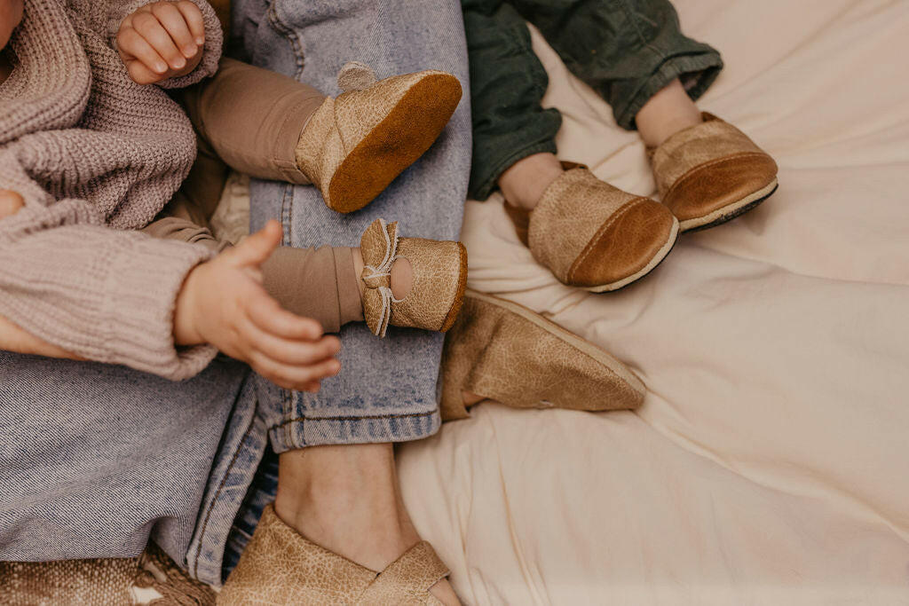 Wood/Latte Two Tone Loafers Shoes Baby and Toddler Baby Shoes Starry Knight Design