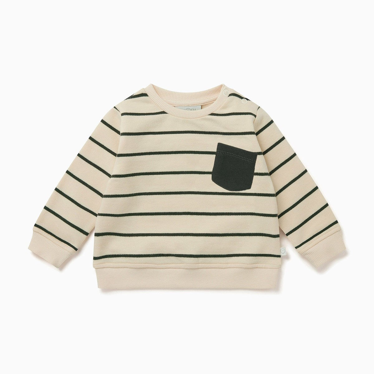 Striped Pocket Sweatshirt - Ecru Stripe