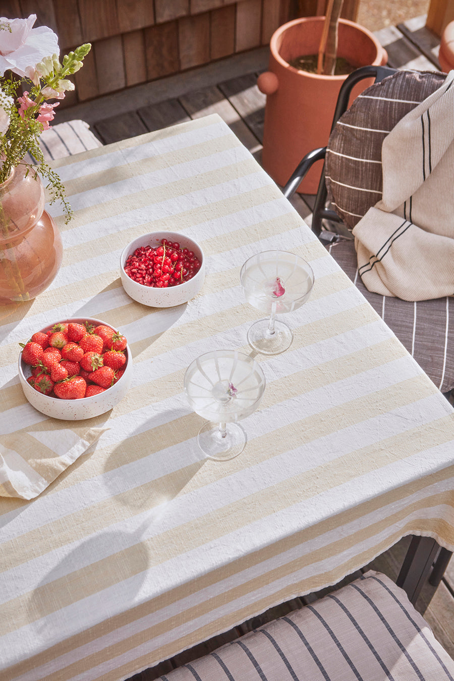 Striped Tablecloth - Small - Vanilla
