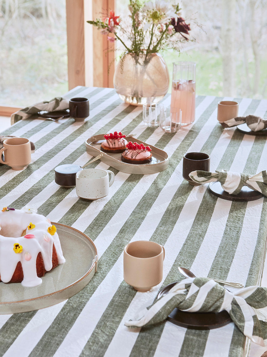 Striped Tablecloth - Small - Olive