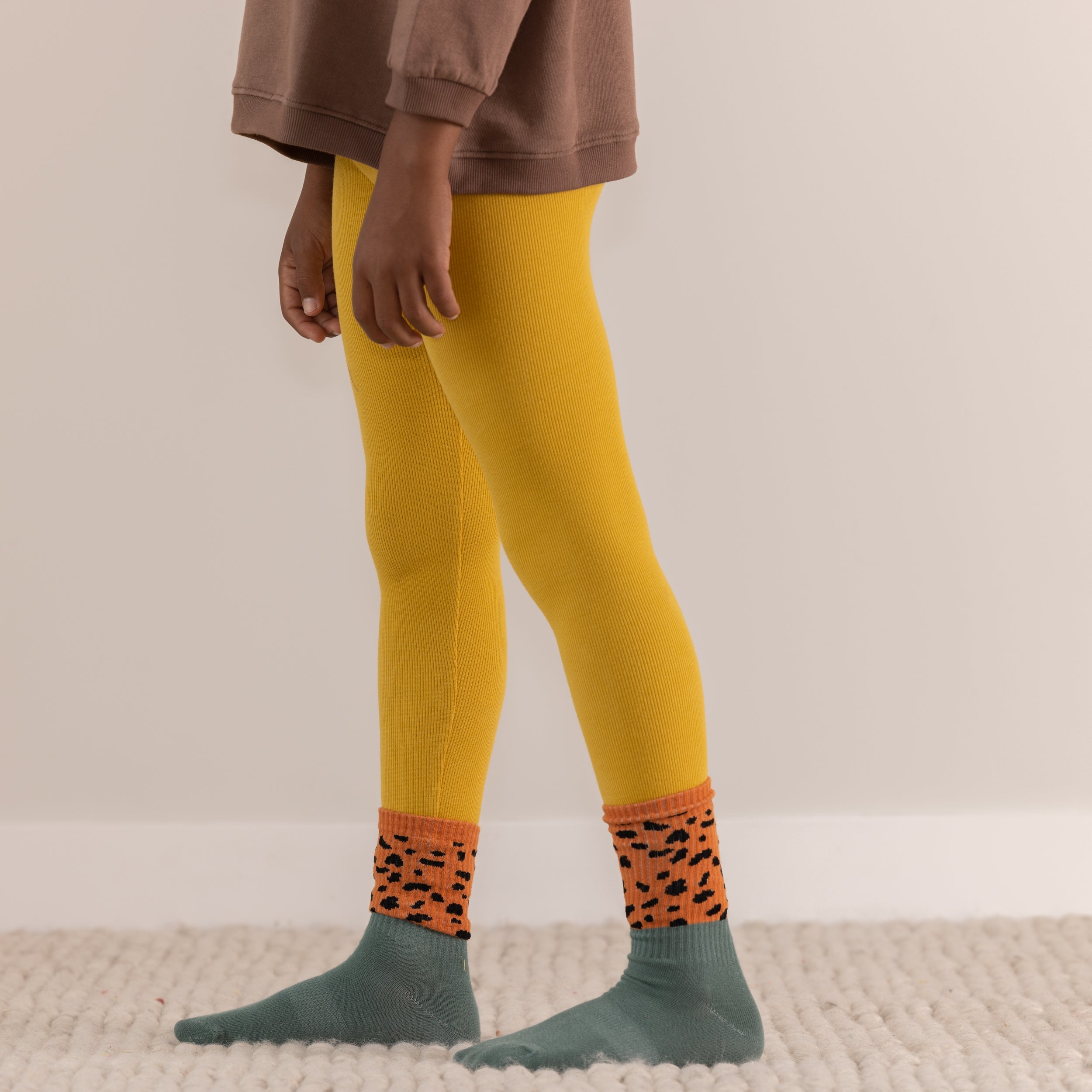 Socks - Cheetah/Bottle Green