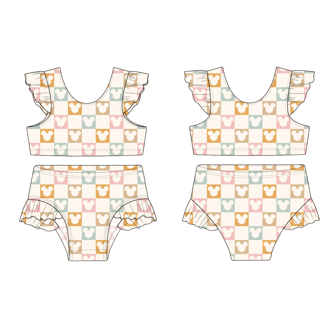 Checkered Magic Flutter Bikini