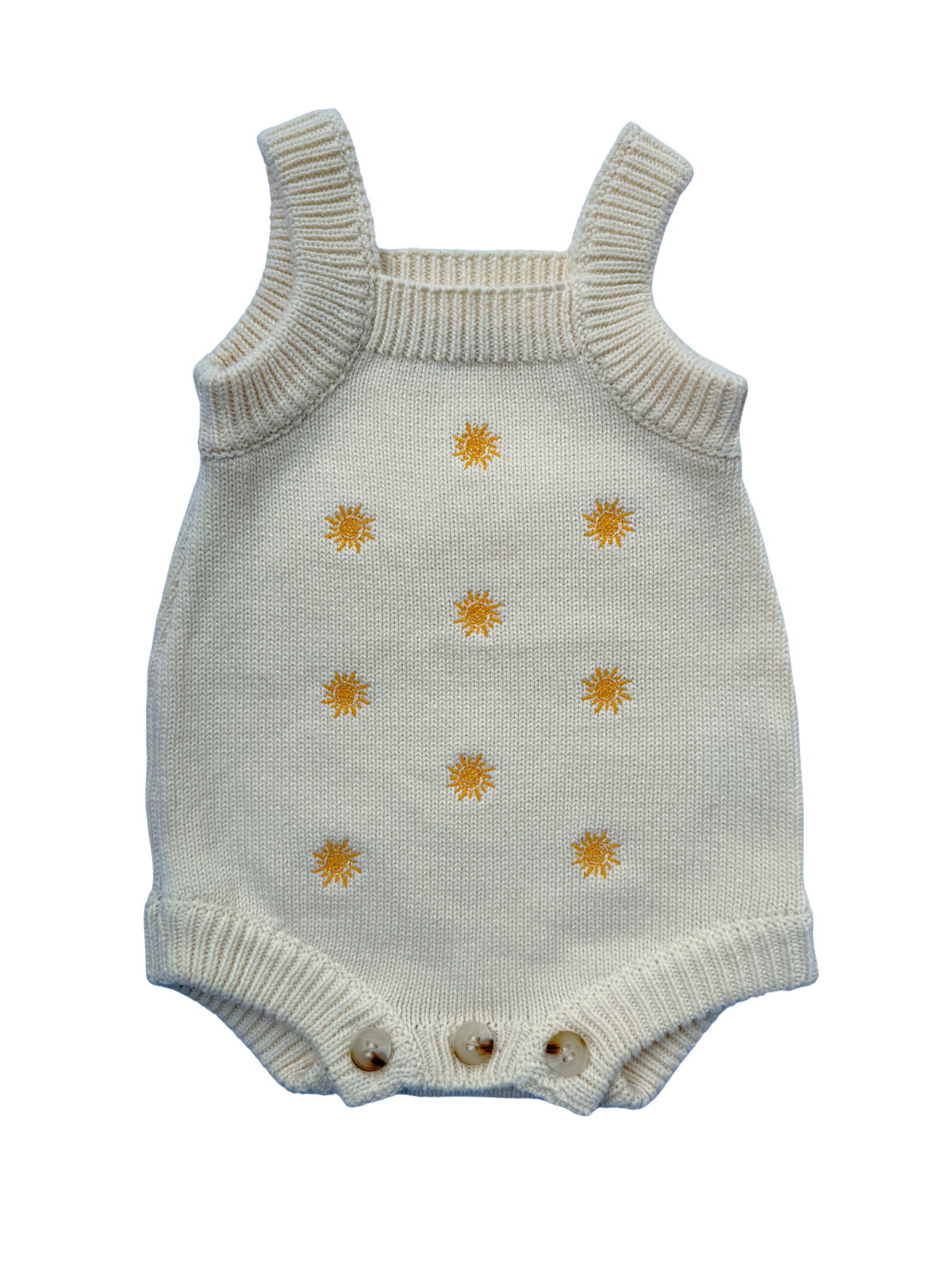 Sunshine Embroidery Romper - Cream