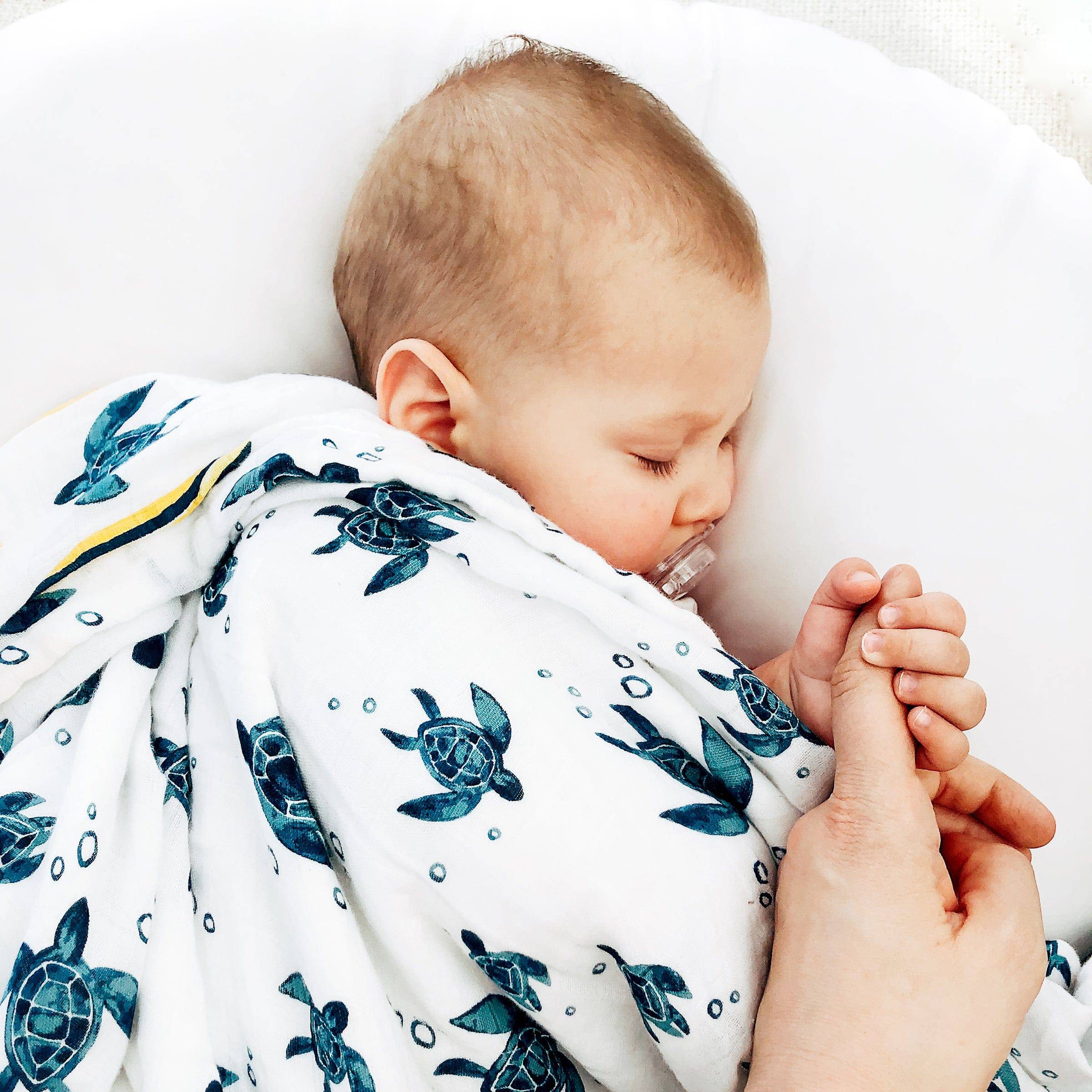 Surf + Sea Turtles Oh So Soft Snuggle Blanket Snuggle Blanket Bebe au Lait
