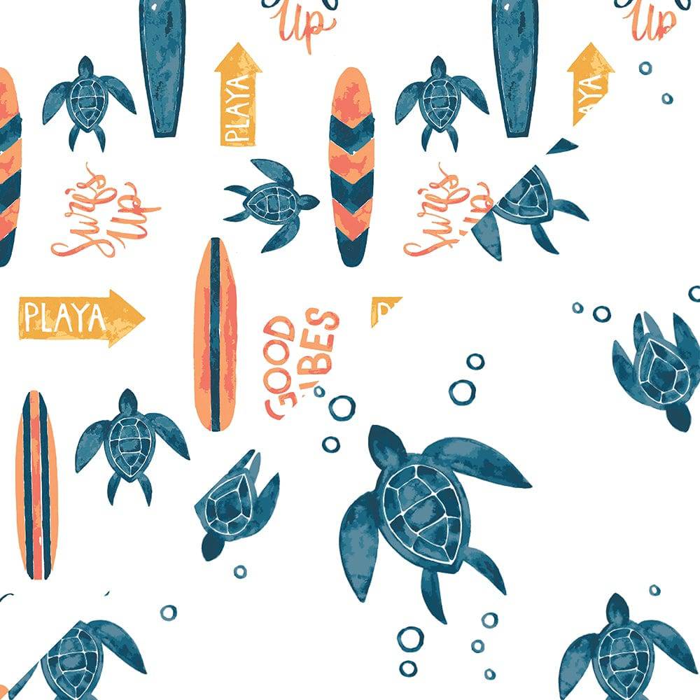 Surf + Sea Turtles Oh So Soft Snuggle Blanket Snuggle Blanket Bebe au Lait