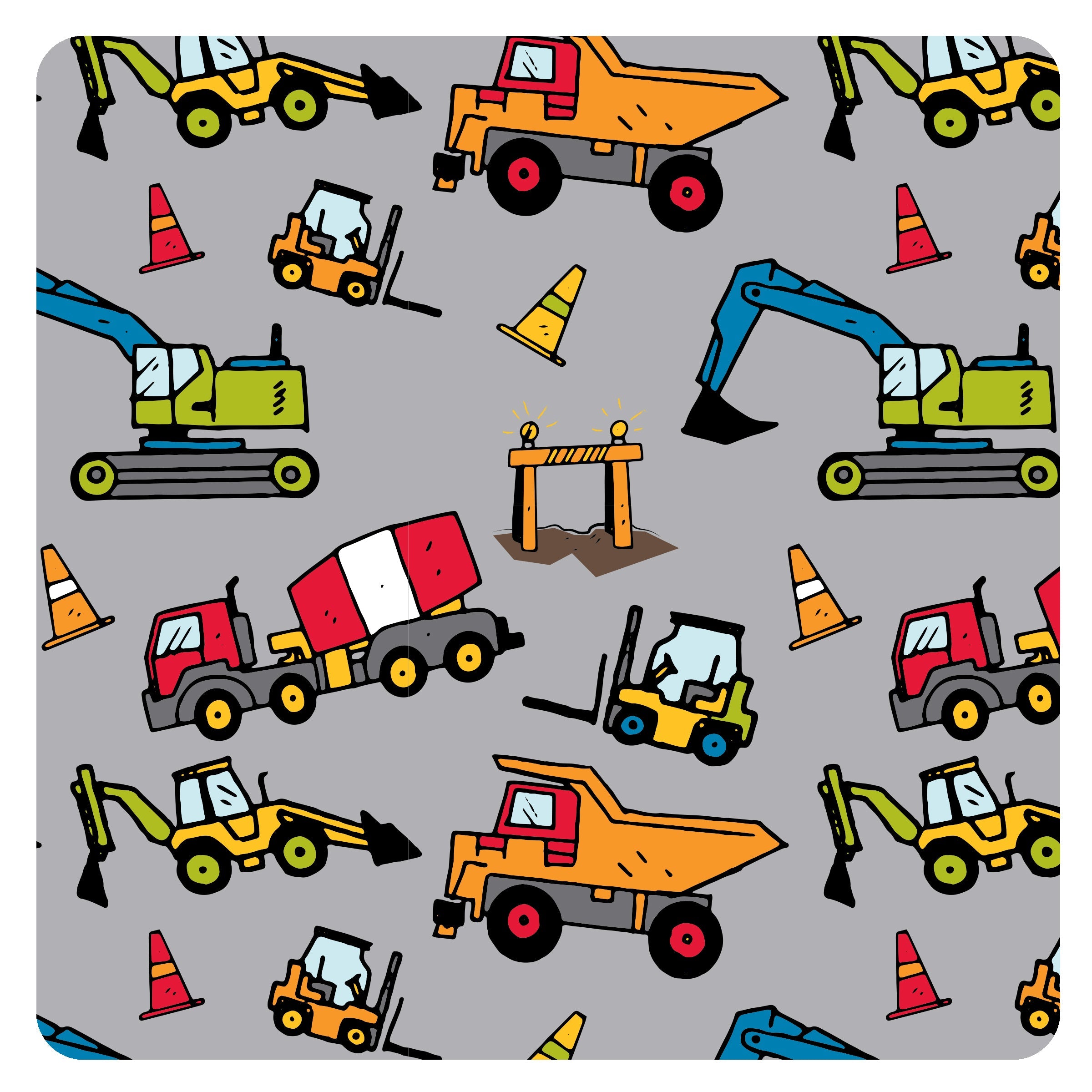 Construction Zone Splash Mat - A Waterproof Catch-All for Highchair Spills and More! BapronBaby