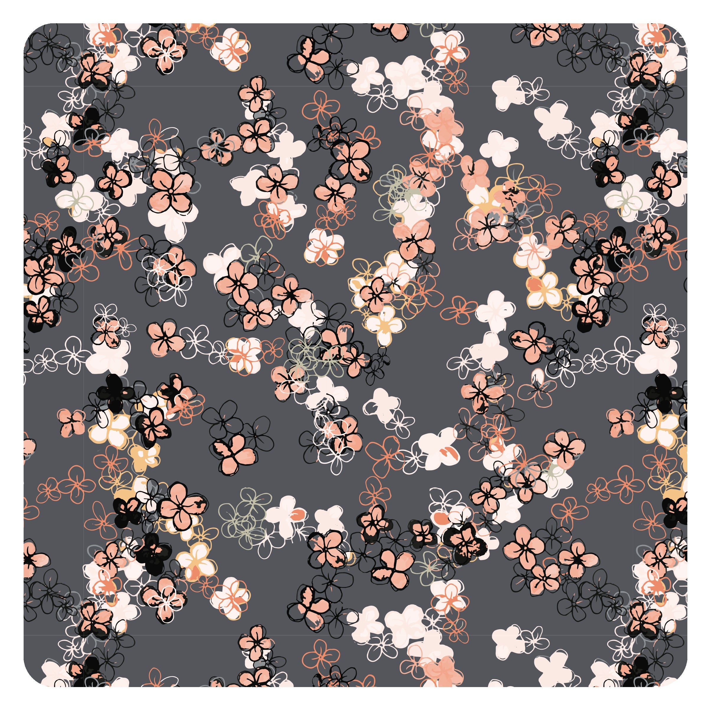 Ditsy Floral Splash Mat - A Waterproof Catch-All for Highchair Spills and More! BapronBaby