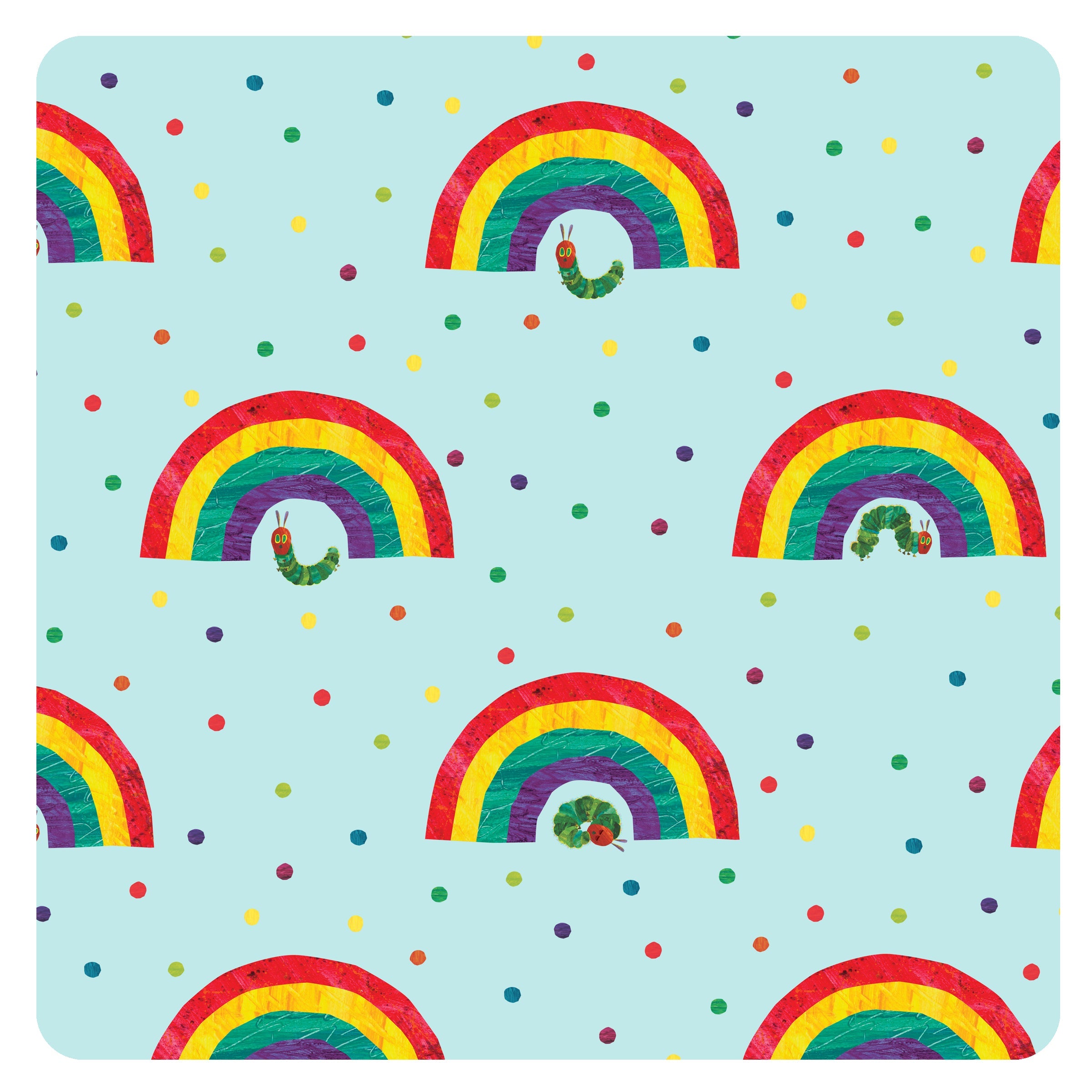 Rainbow Caterpillar Splash Mat - from the World Of Eric Carle - A Waterproof Catch-All for Highchair Spills and More! BapronBaby