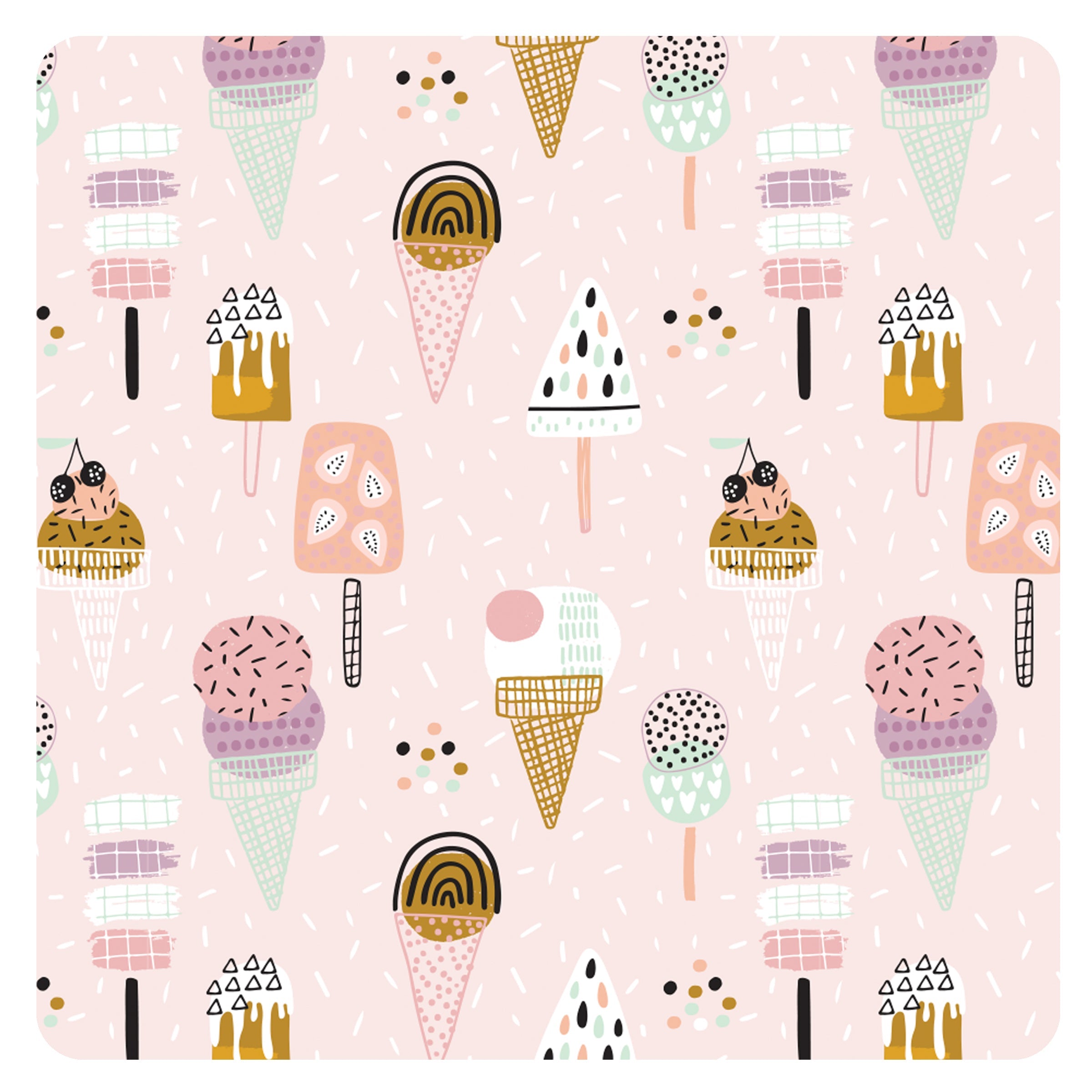 Pink Ice Cream Splash Mat - A Waterproof Catch-All for Highchair Spills and More! BapronBaby
