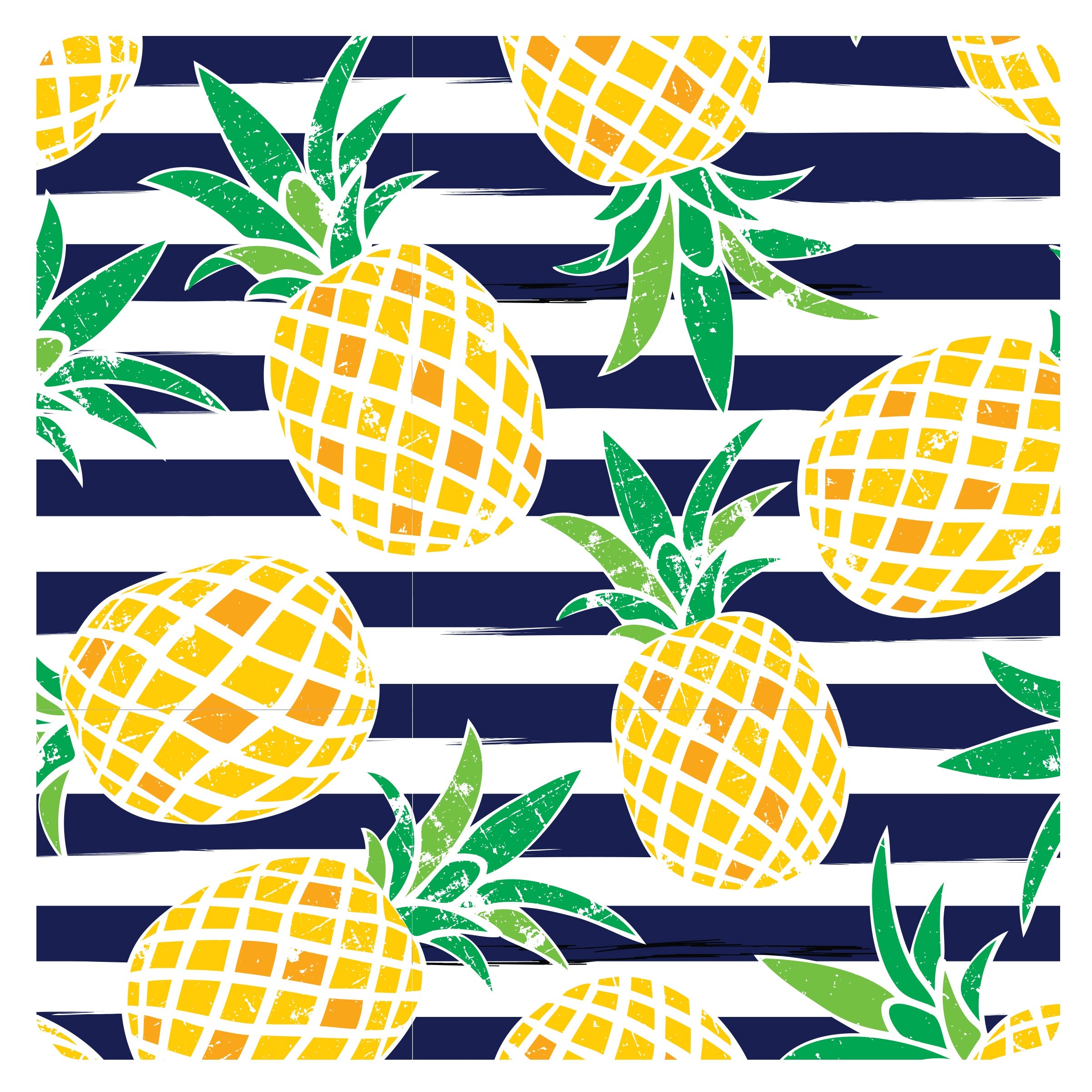 Summer Stripes - Pineapple - Splash Mat - A Waterproof Catch-All for Highchair Spills and More!  BapronBaby
