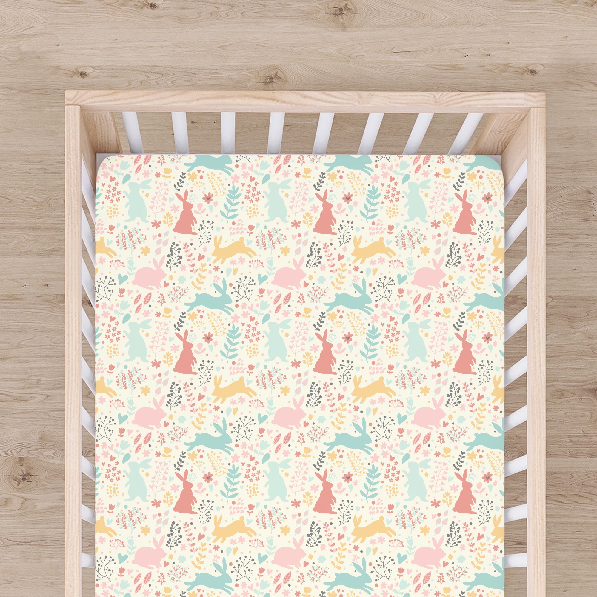 Bunny Snuggles Bamboo Crib Sheet