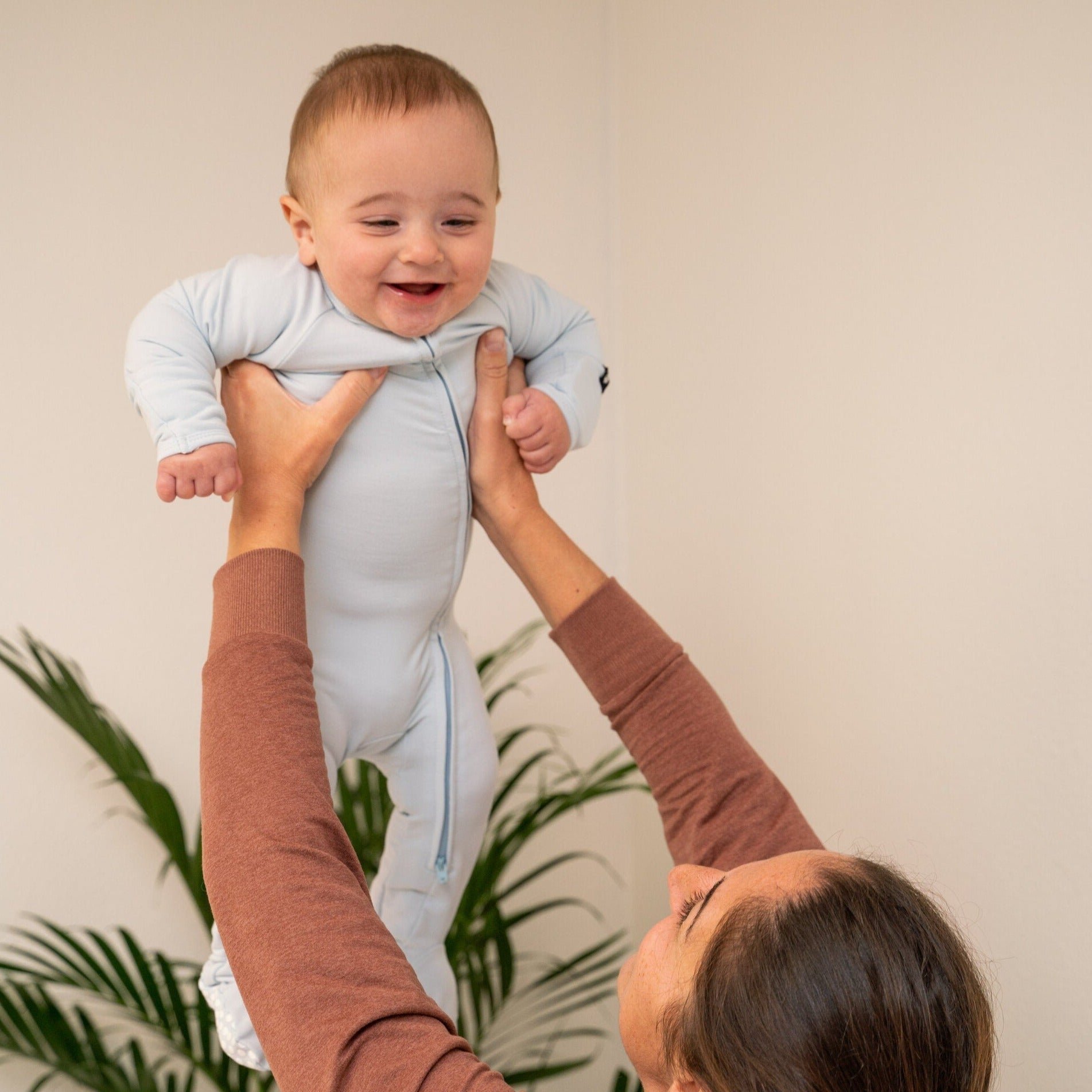 Zipper Footie - Baby Blue