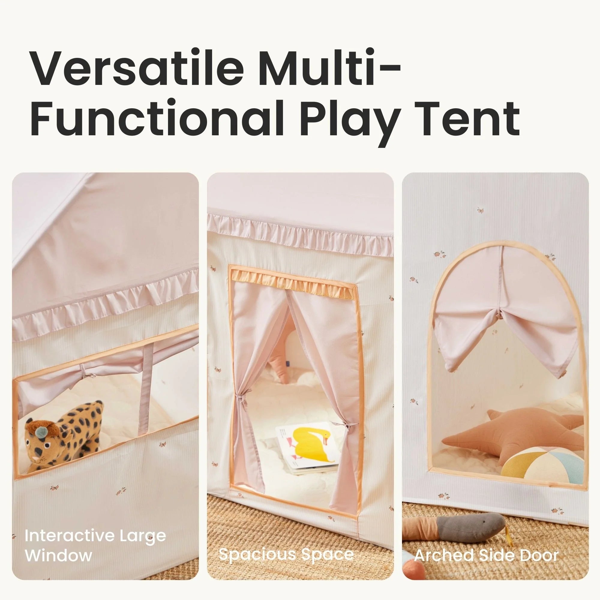 Tiny Land® Sweet Citrus Kid's Play Tent - Creamy white/pink