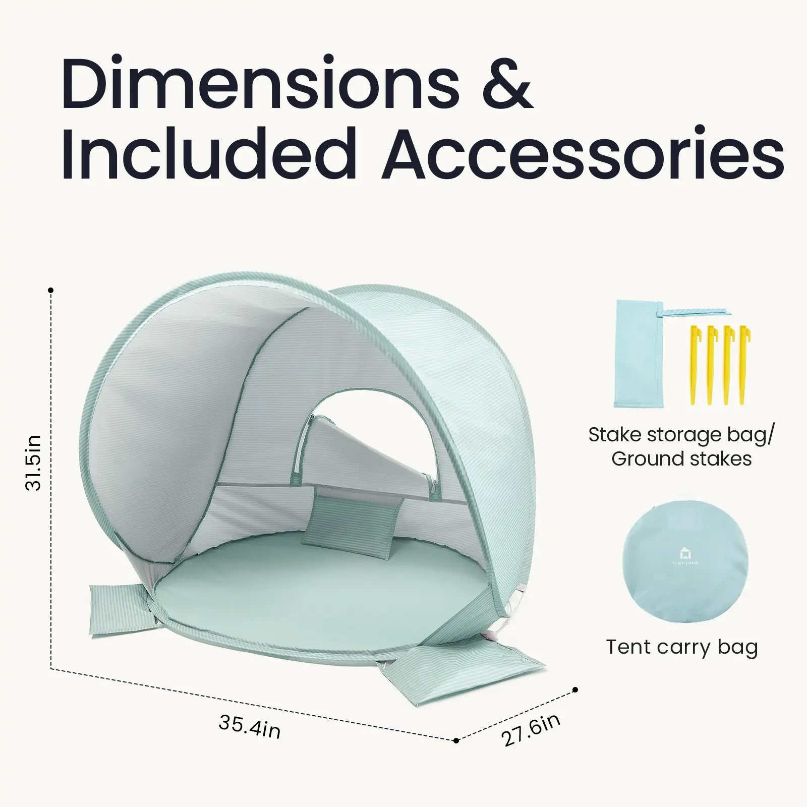 Tiny Land® Baby Beach Tent – Sea Blue Play Tent for Outdoor Fun