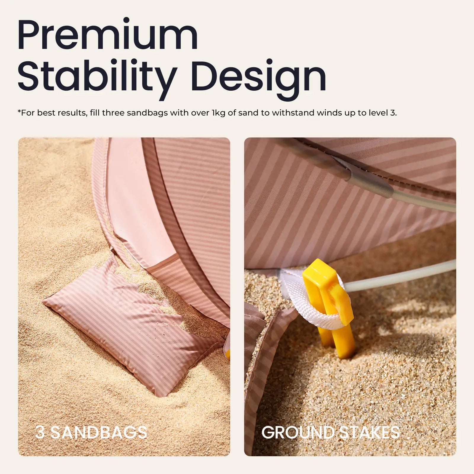 Tiny Land® Baby Beach Tent – Blush Pink Play Tent for Outdoor Fun