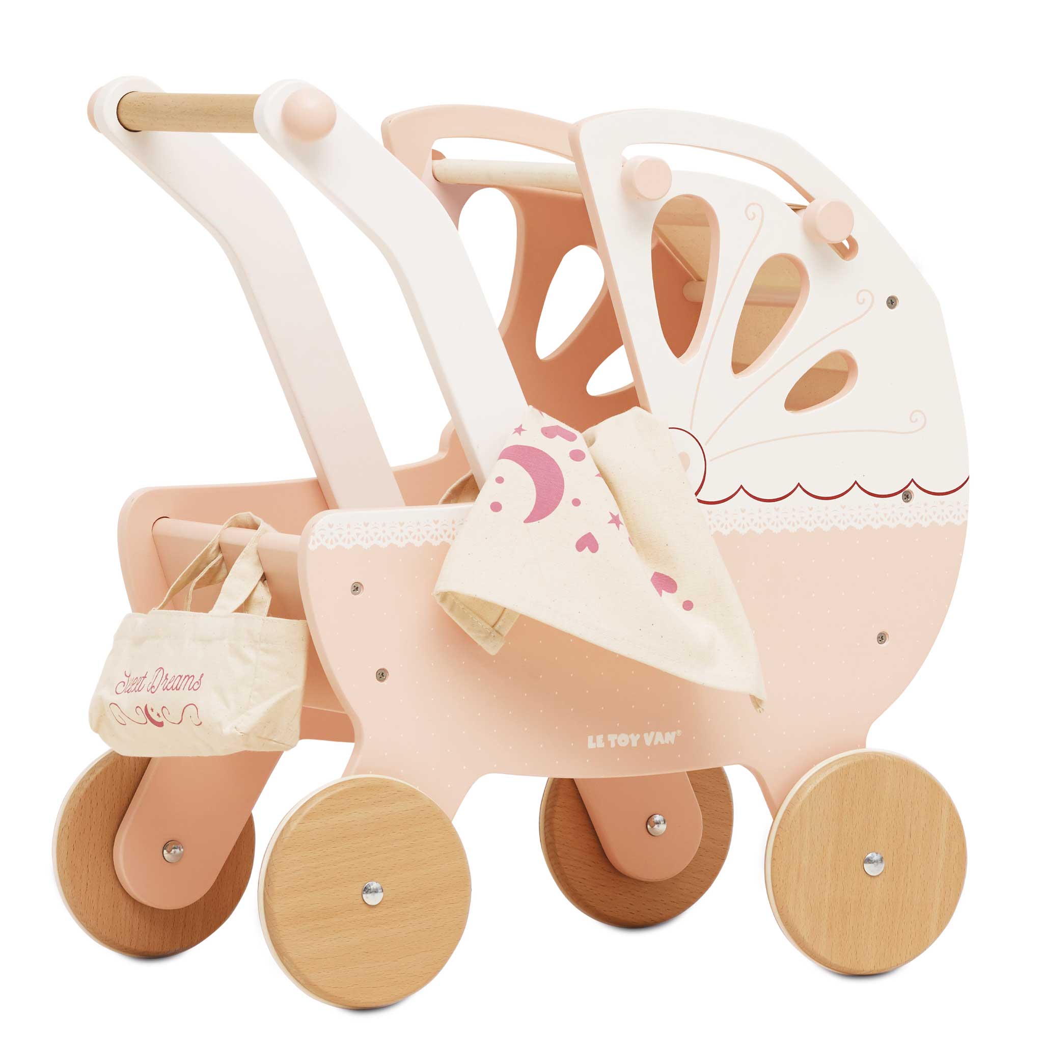 Retro Wooden Doll Stroller