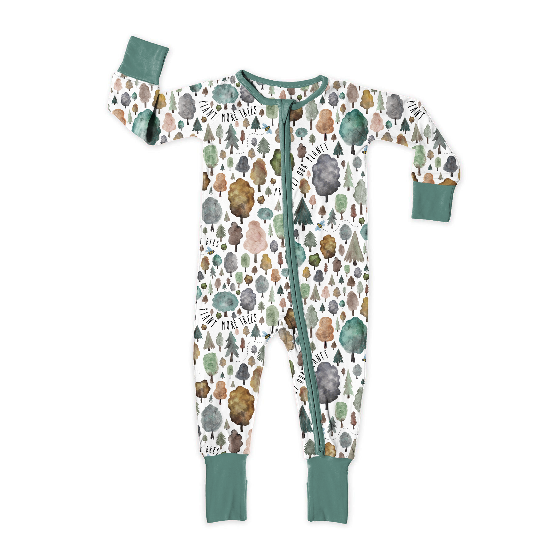 Save the Trees Zip Romper