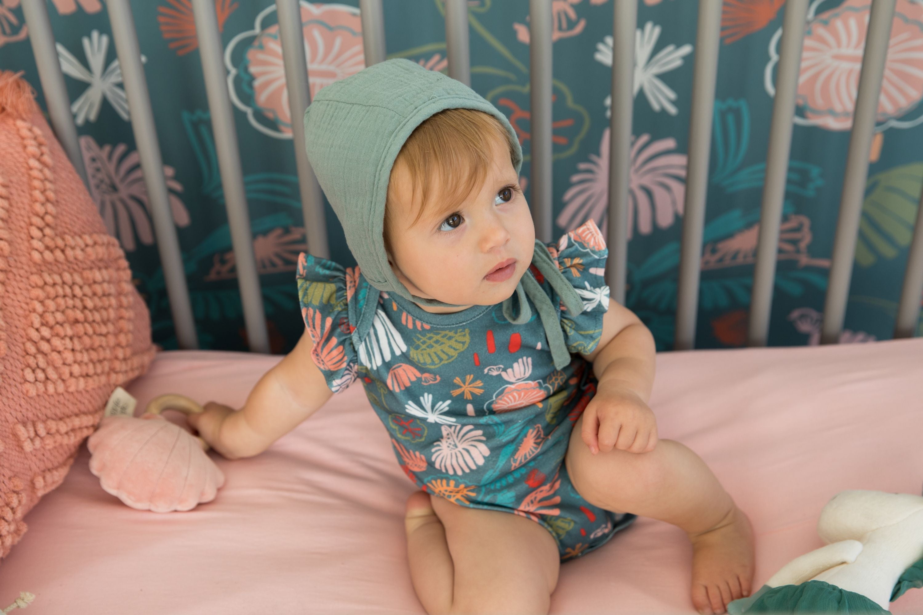 Muslin Bonnet - Teal