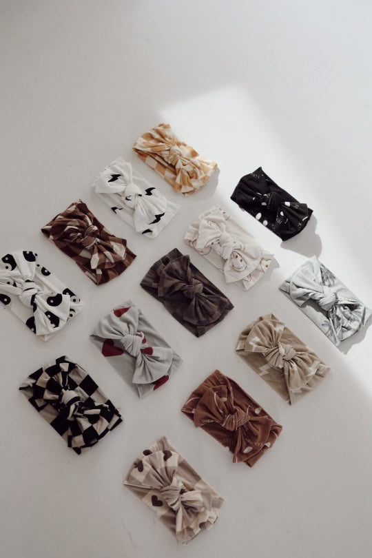 Bamboo Head Wrap | Faded Brown Checker forever french baby